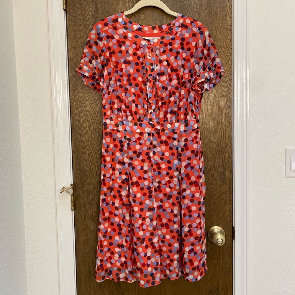Boden pink polka dot summer tea dress